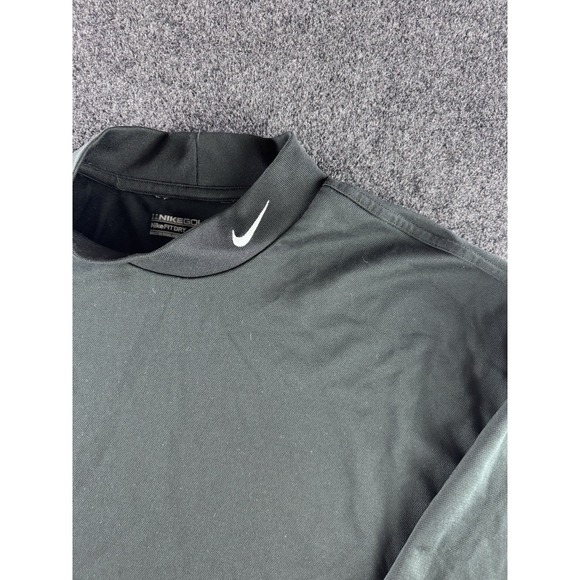Nike Golf Dri Fit Long Sleeve Mock Neck Shirts XL Blue Black 2 Lot - Picture 3 of 15